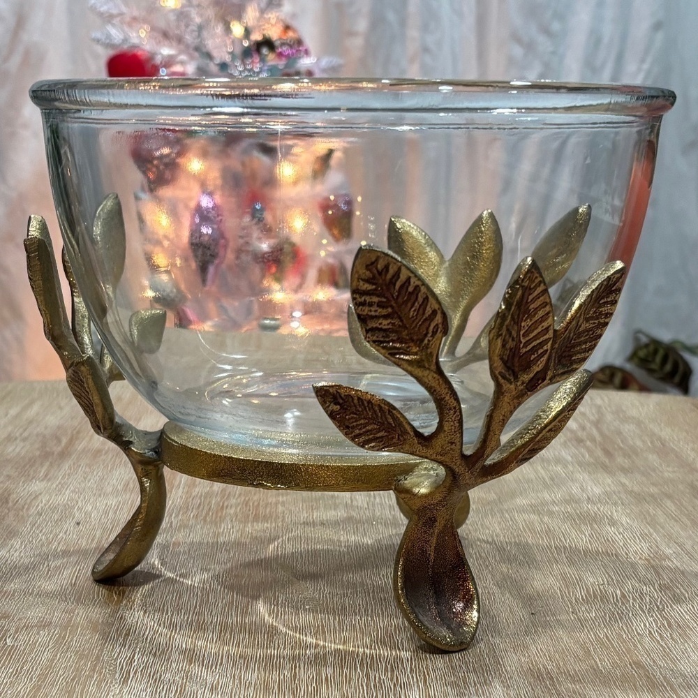 MGallerie Decor Leaf Branch Serving Bowl Centerpiece
